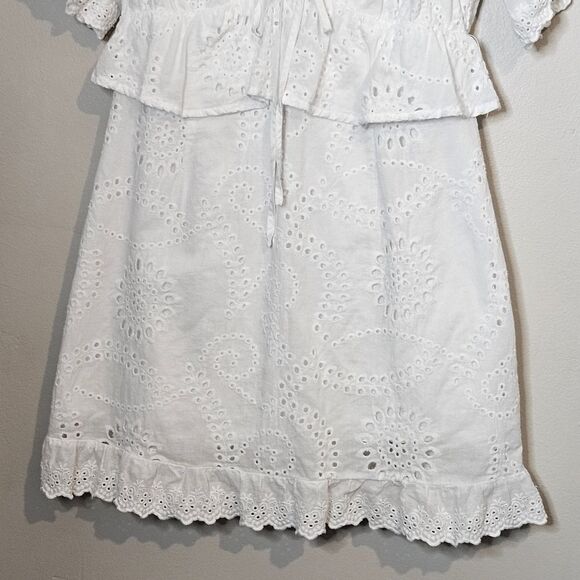 Lost + Wander White Eyelet Petals of the Sky Mini Dress Cotton Bridal Si… - Picture 4 of 12